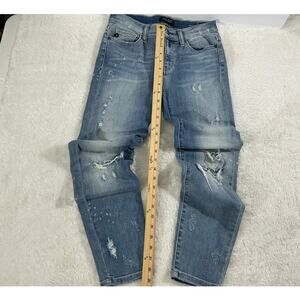 Judy Blue Skinny Fit Jeans Womens 7/28 Distressed Stretch Denim Mid Rise